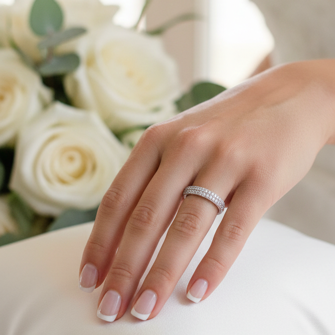 Anillo Medio Cintillo - Anillo Oro italiano 18k