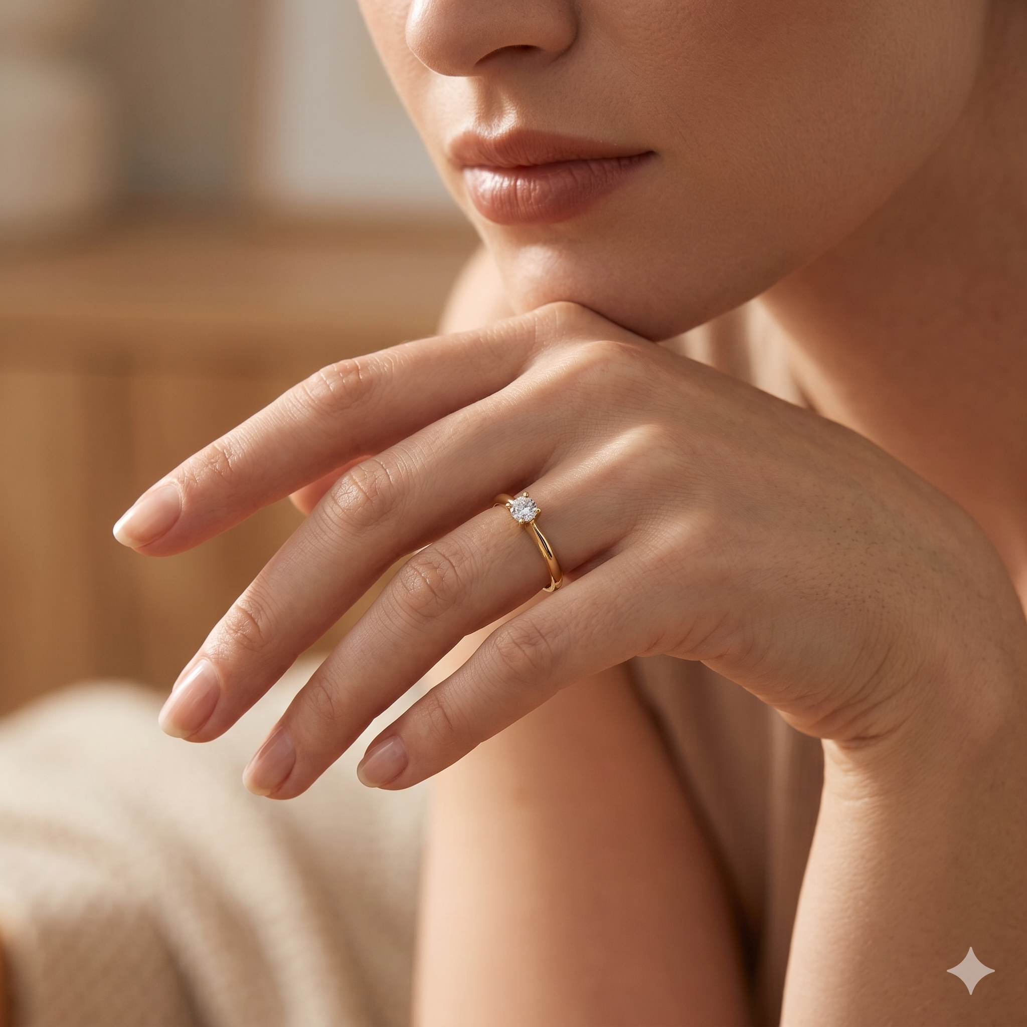 Anillo Oro amarillo diamante - Anillo oro 18k
