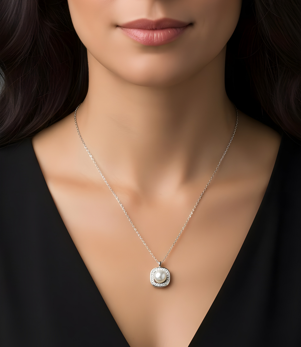 Collar Perla y Zirconia