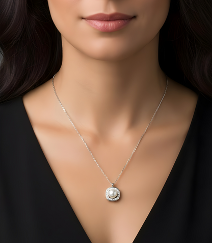 Collar Plata 925 Perla y Zirconia