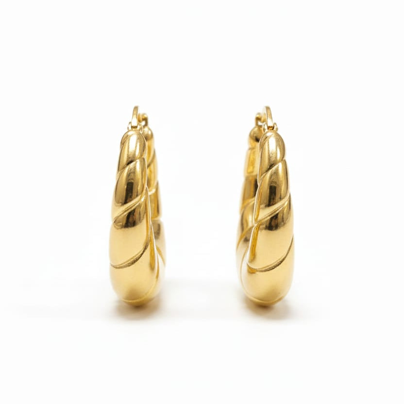 Aros Argollas Alargadas - Aros plata 925