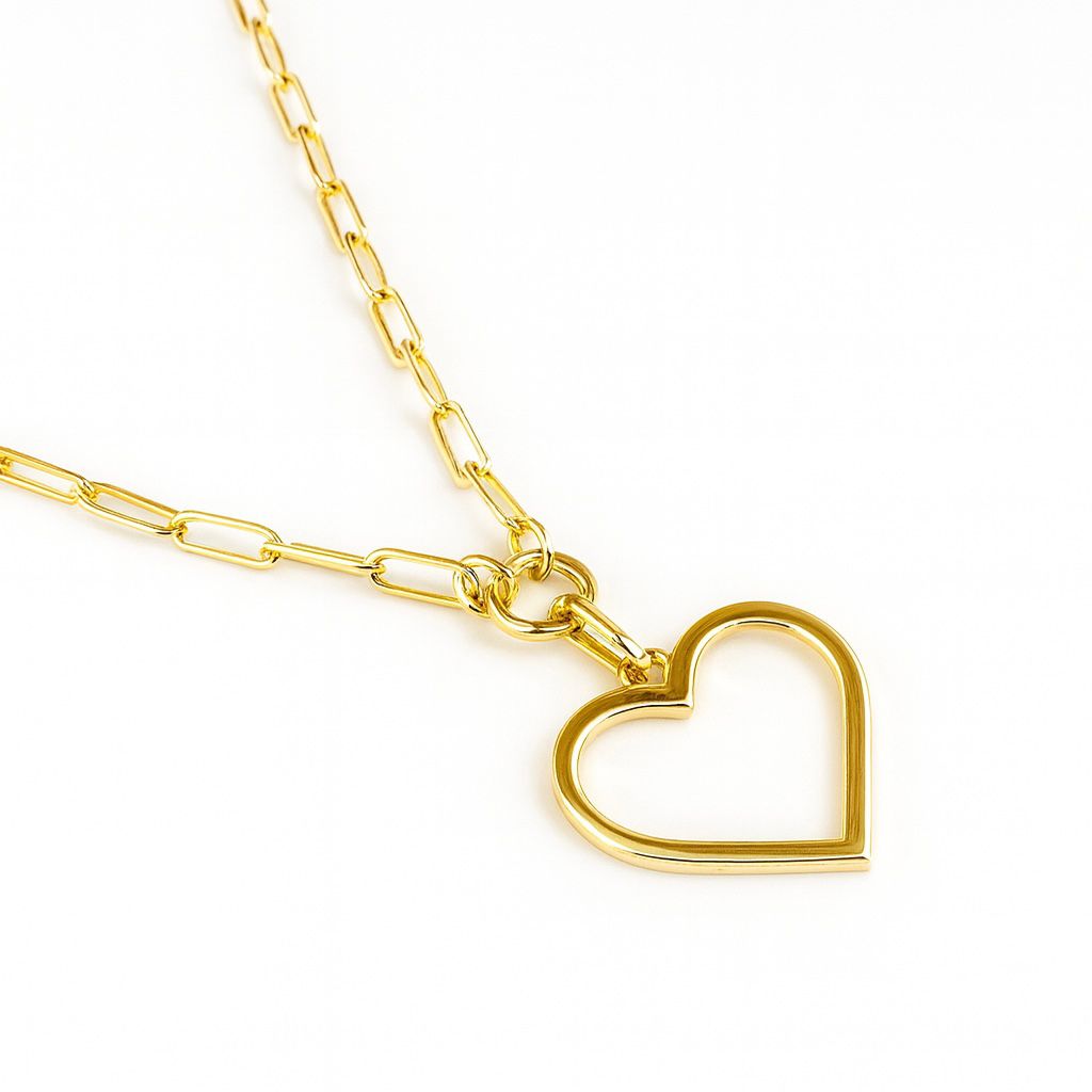 COLLAR ESLABONES FINOS, SILUETA CORAZON