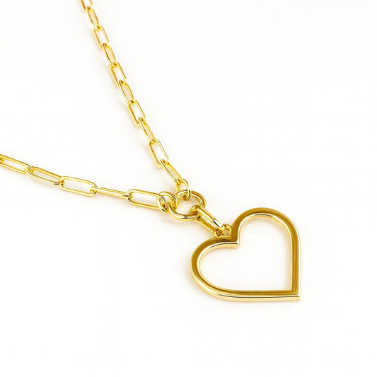 COLLAR ESLABONES FINOS, SILUETA CORAZON