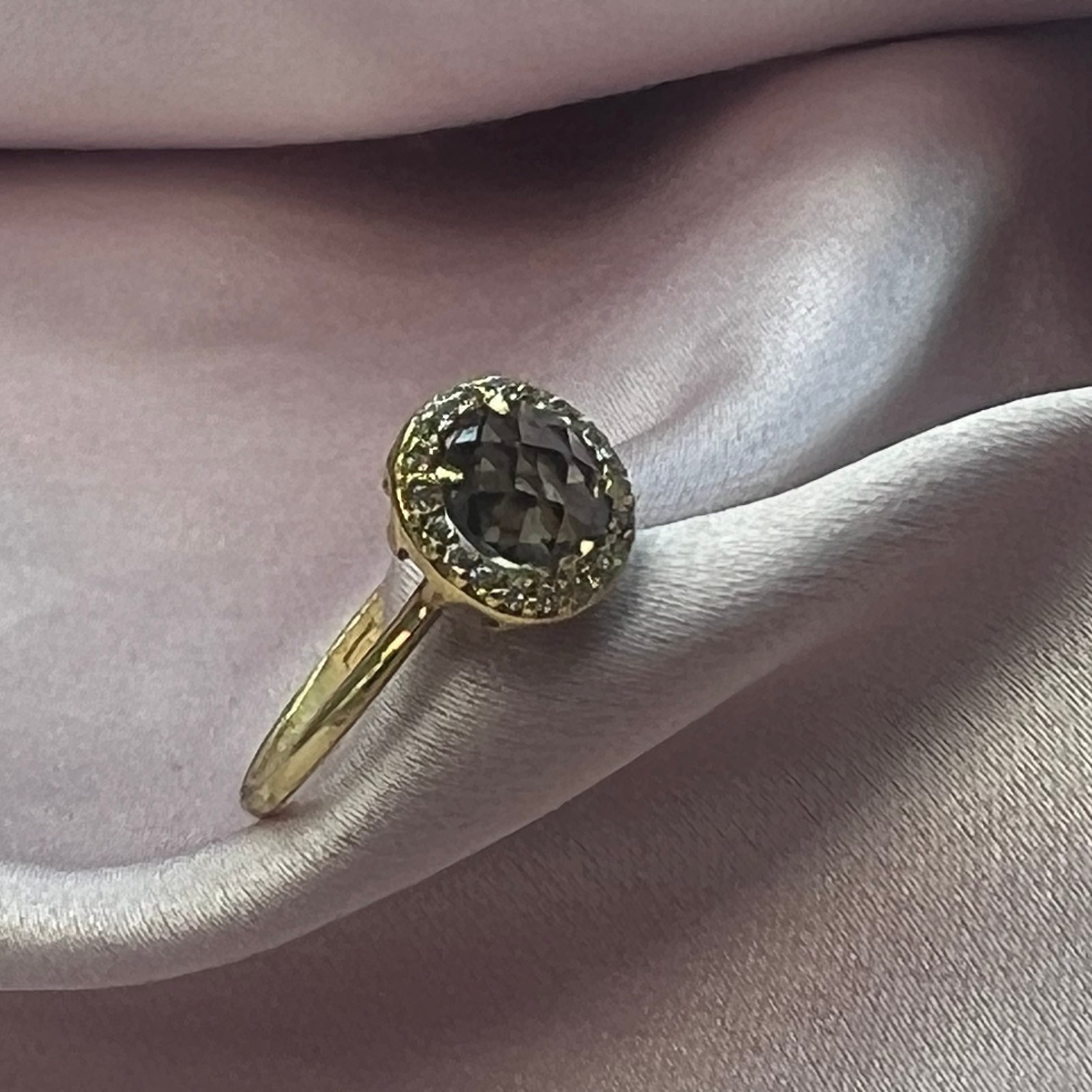 Anillo Oro amarillo amatista briolet - Anillo Oro 18k