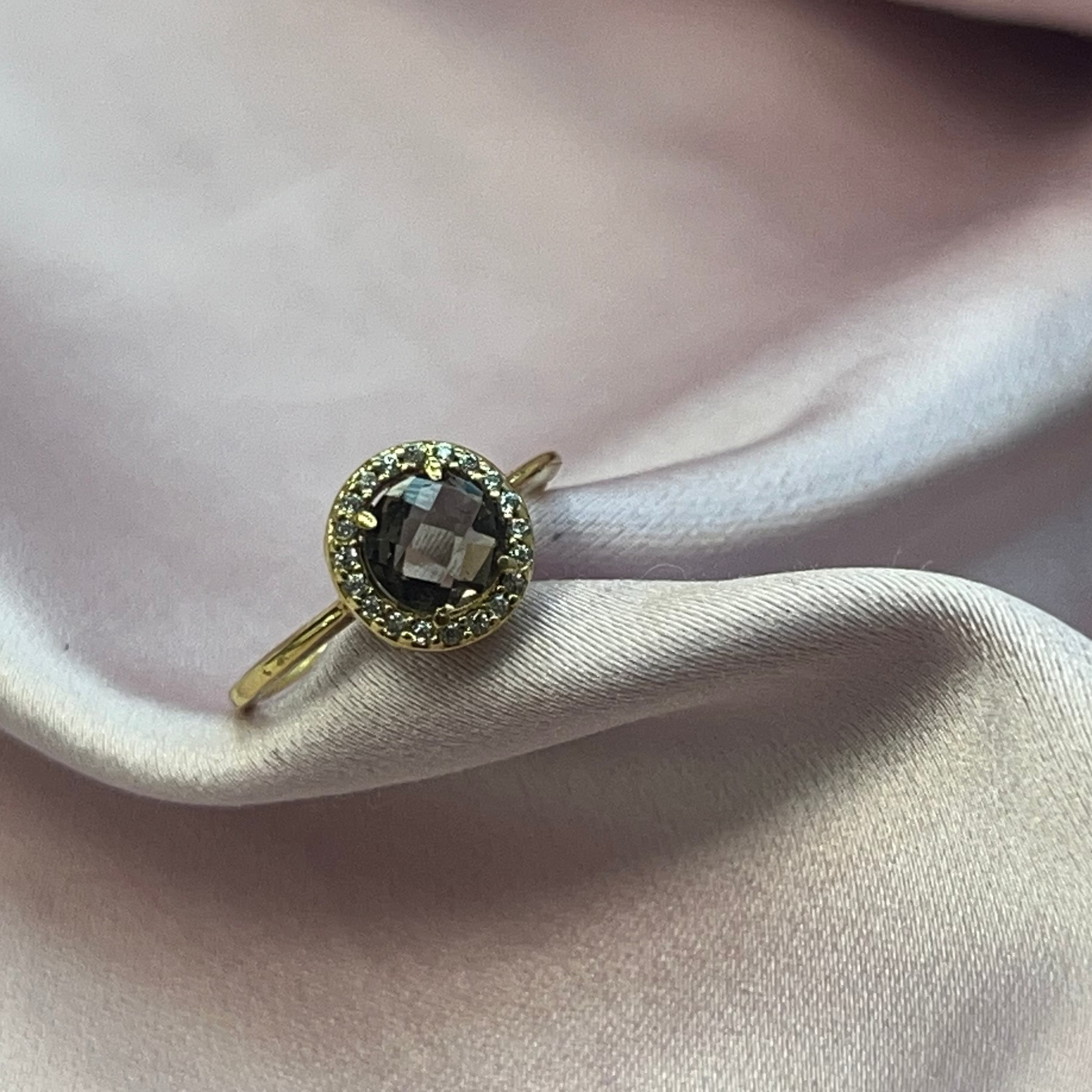 Anillo Oro amarillo amatista briolet - Anillo Oro 18k