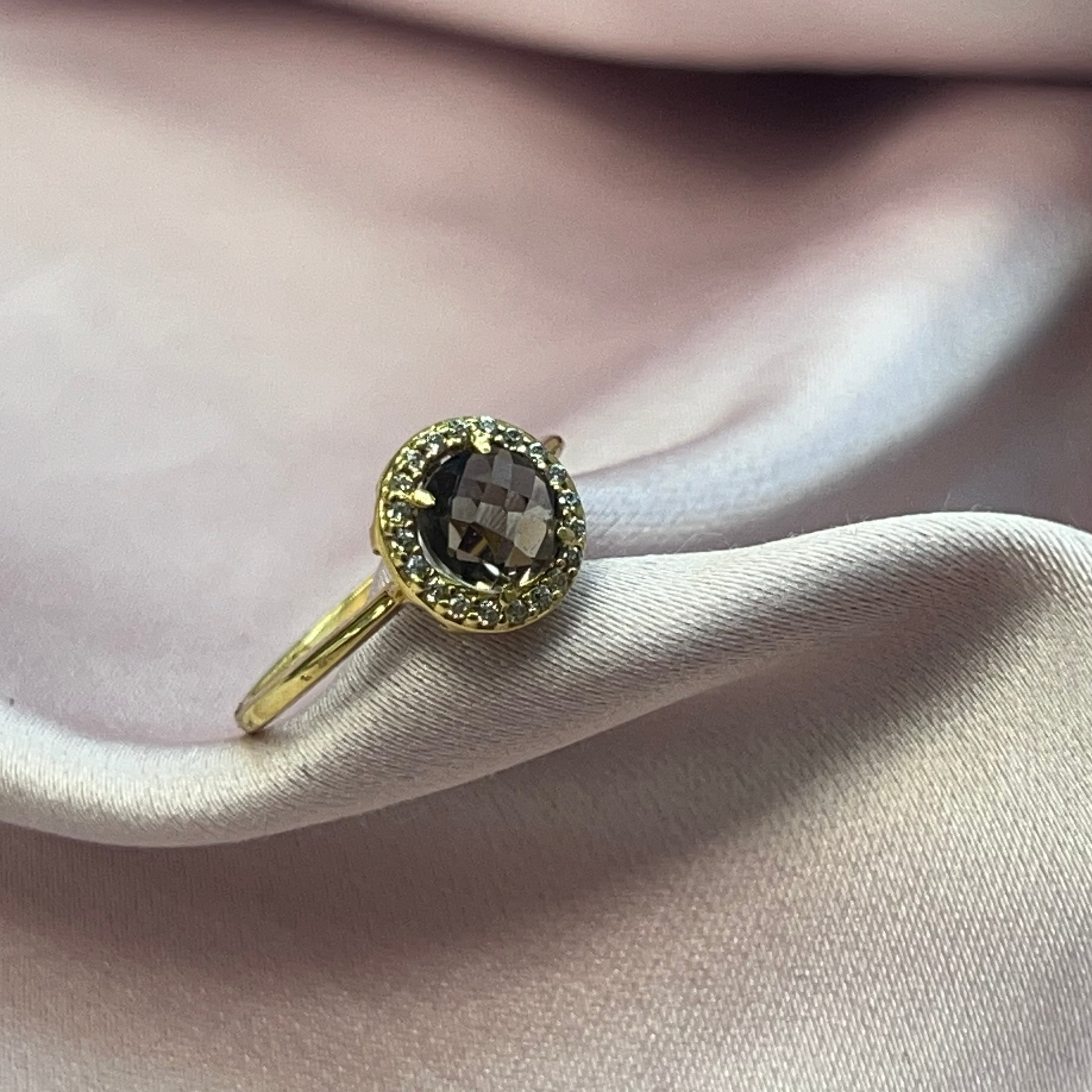 Anillo Oro amarillo amatista briolet - Anillo Oro 18k