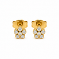 Aros Flor de Diamantes - Aros Oro 18K