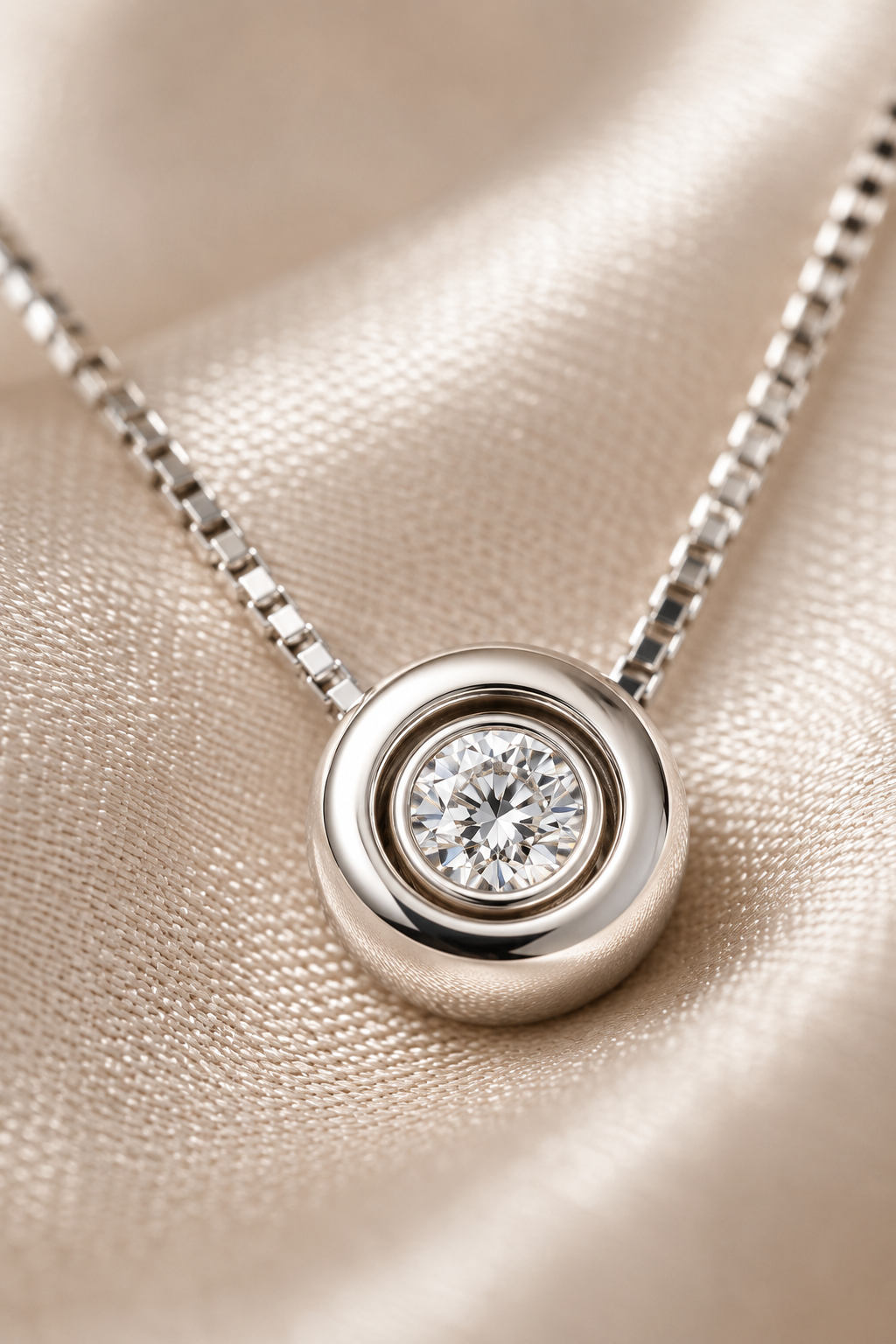 Collar Punto de Luz Oro Blanco y Diamantes - Collar Oro 18K
