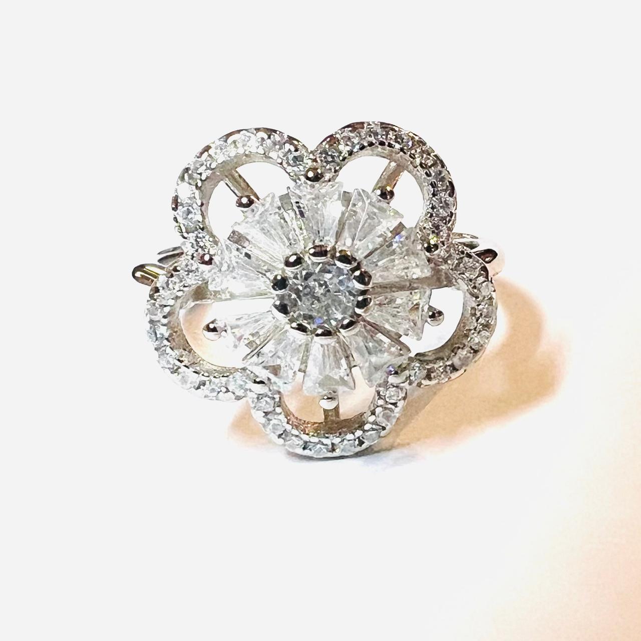 Anillo plata roseton vintage