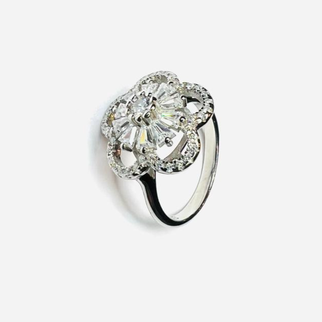 Anillo plata roseton vintage