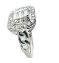Anillo vintage ovalado bordes entrelazados