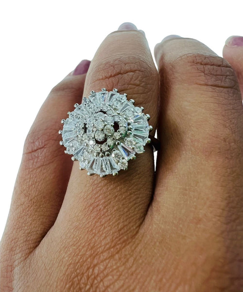Anillo flor central - Anillo Plata 925