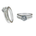 Anillo solitario doble riel liso