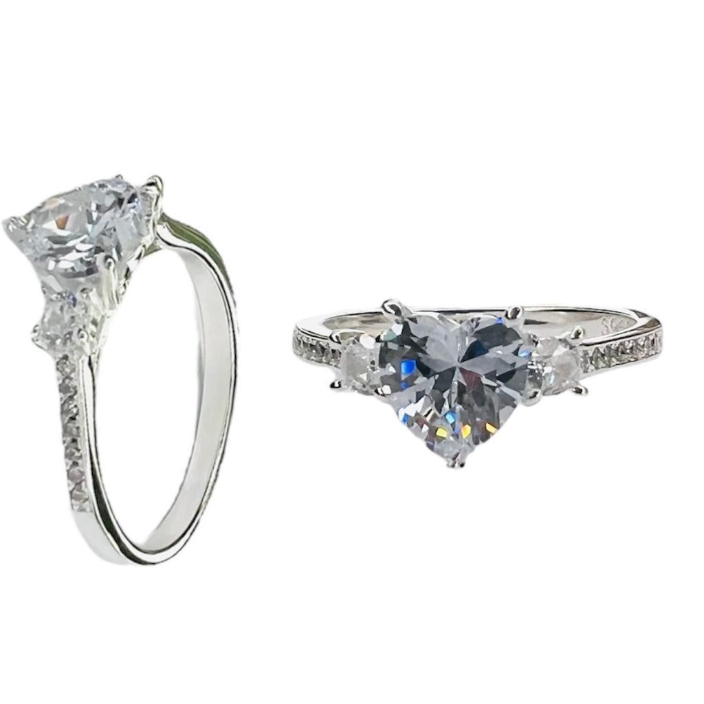 Anillo tricillo gran corazón central