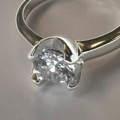 Anillo plata 925 solitario gran corona