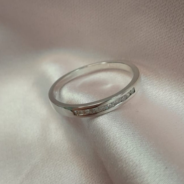 Anillo en oro blanco y diamantes - Anillo oro 18k