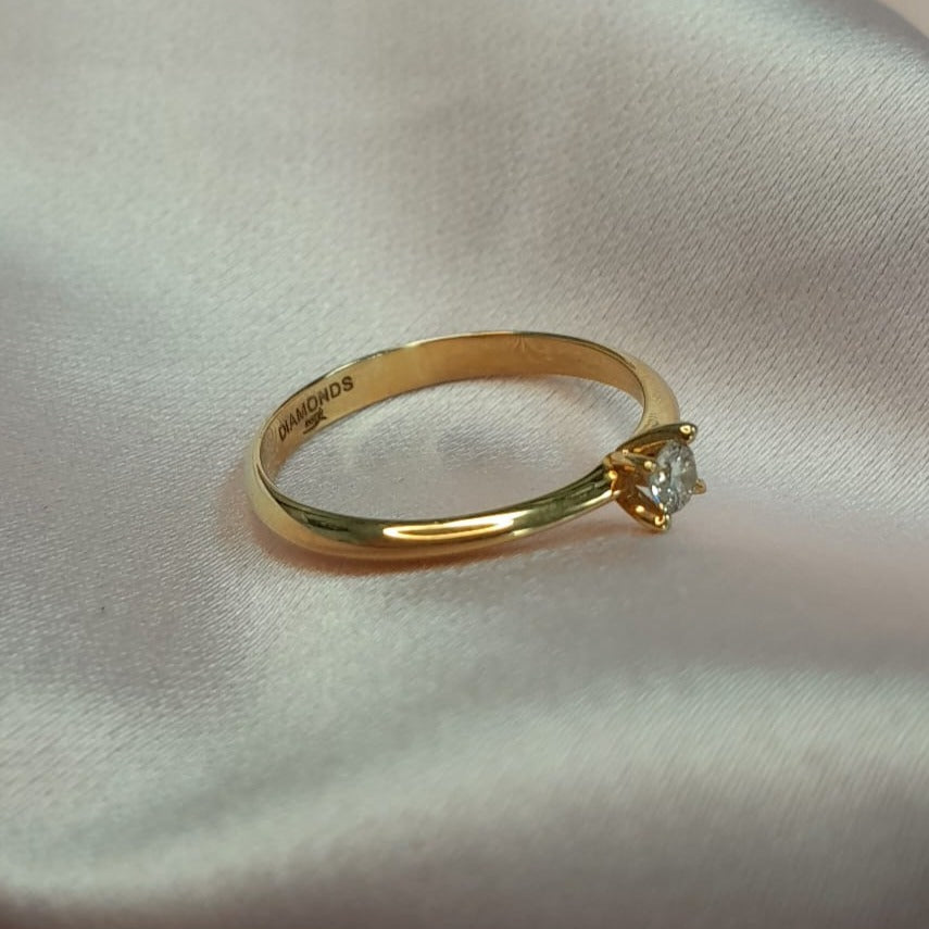 Anillo Oro amarillo diamante - Anillo oro 18k