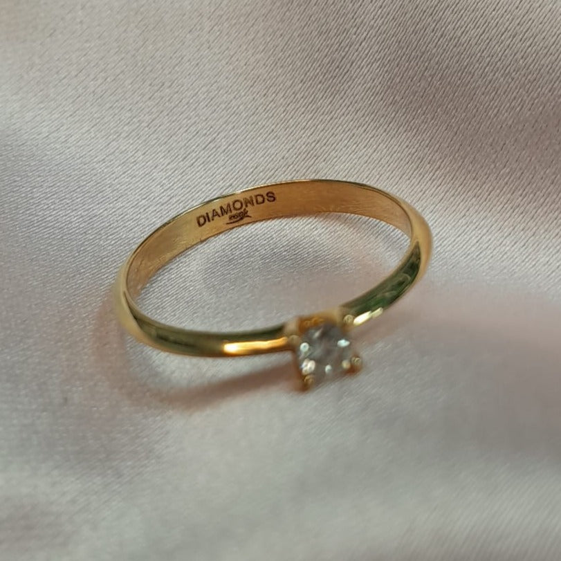 Anillo Oro amarillo diamante - Anillo oro 18k