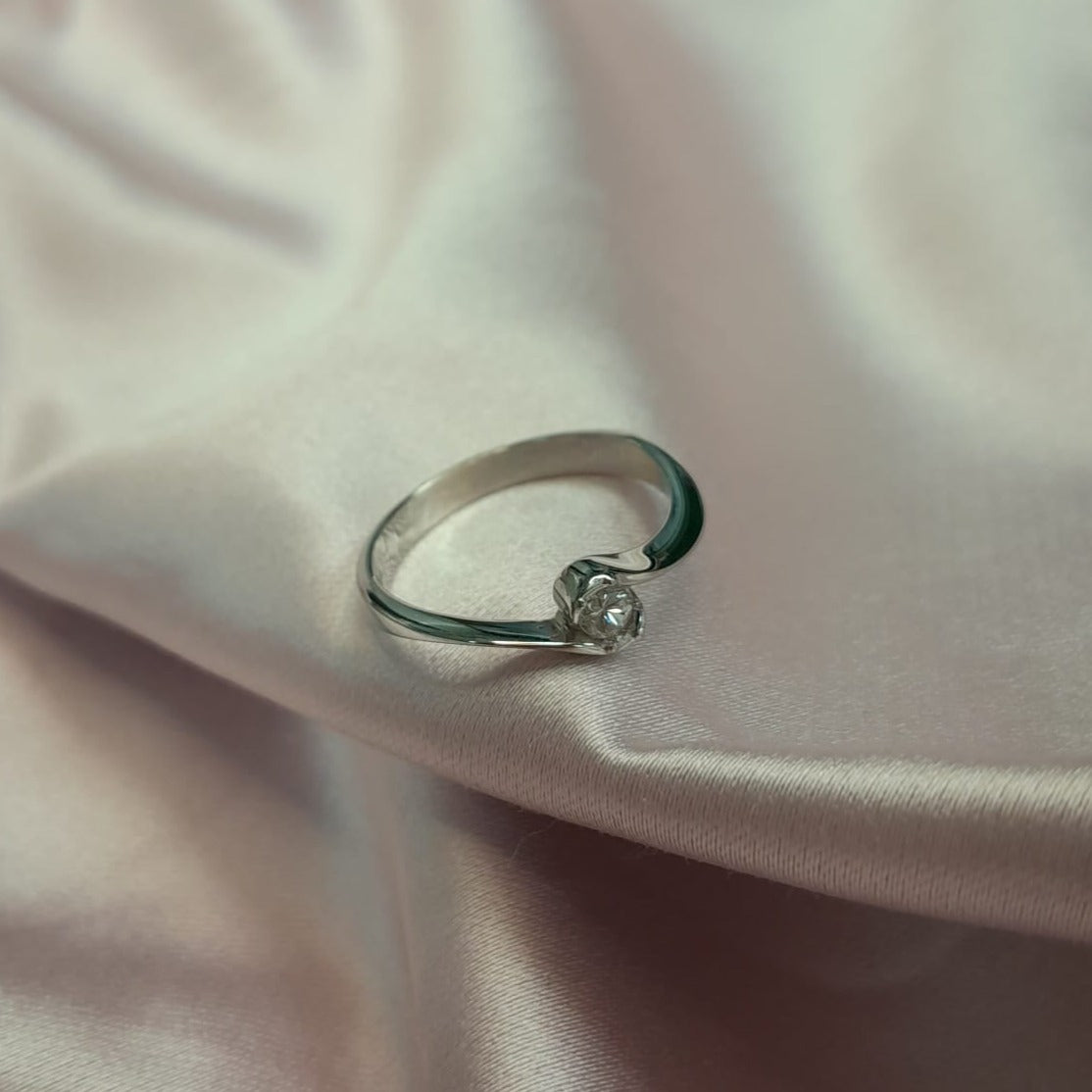 Anillo Oro Blanco Diamante - Anillo Oro 18k
