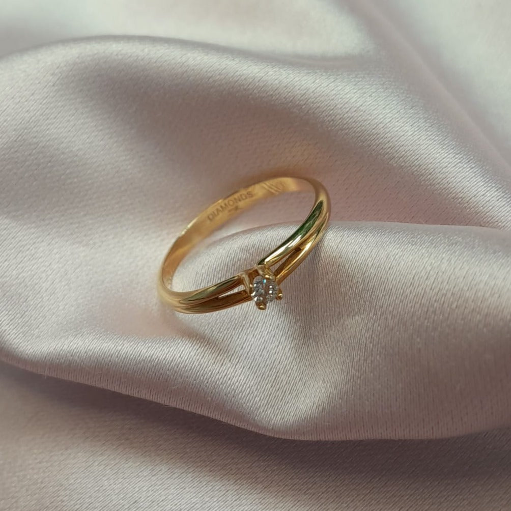 Anillo Oro amarillo diamante - Anillo Oro 18k