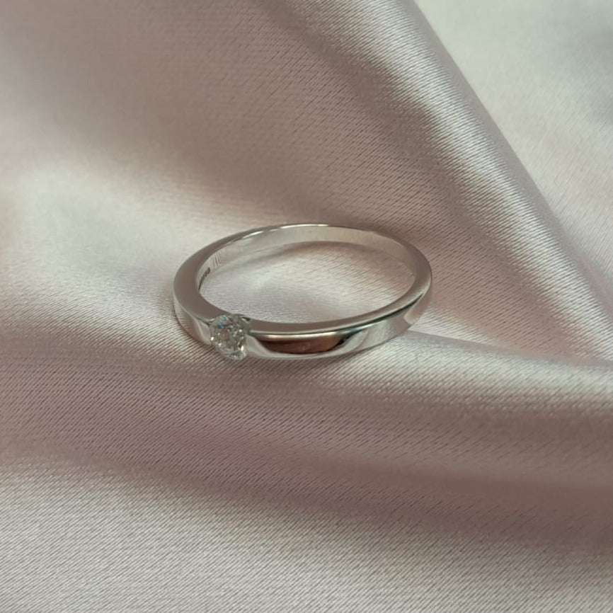 Anillo oro Blanco diamante - Anillo Oro 18k