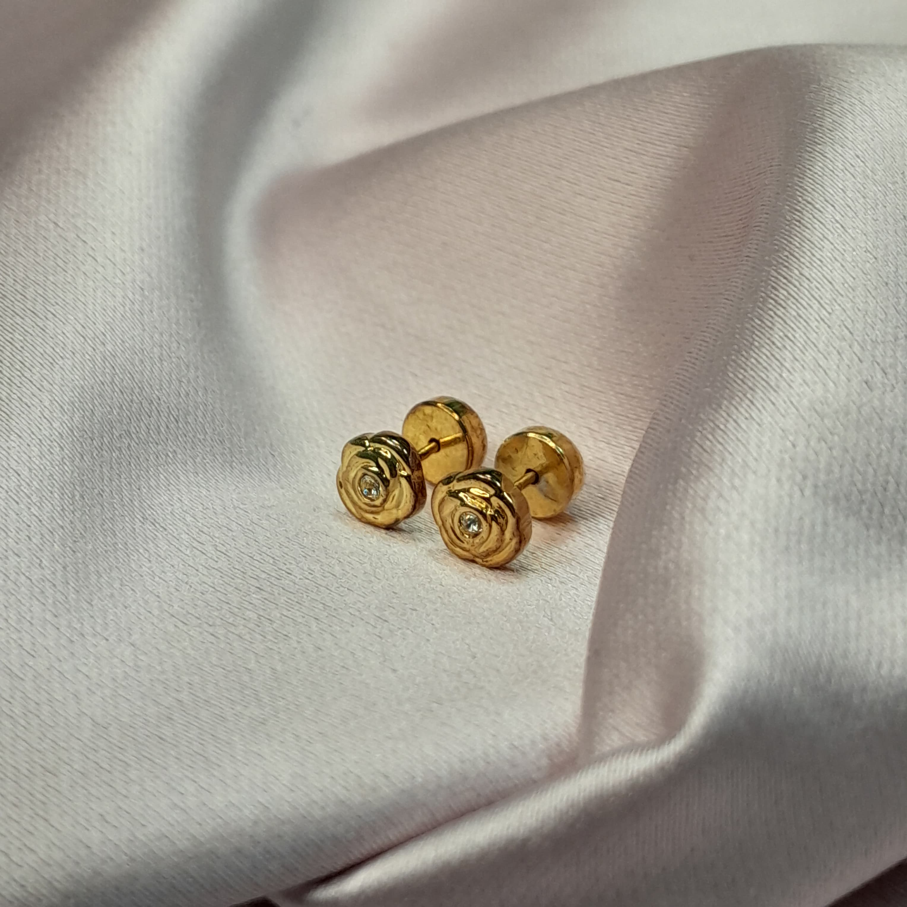 Aros Abridor Rosa - Aros Oro 18k