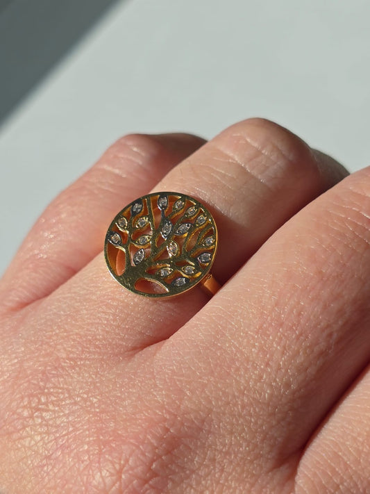 Anillo Oro 18 Kilates Árbol de la vida
