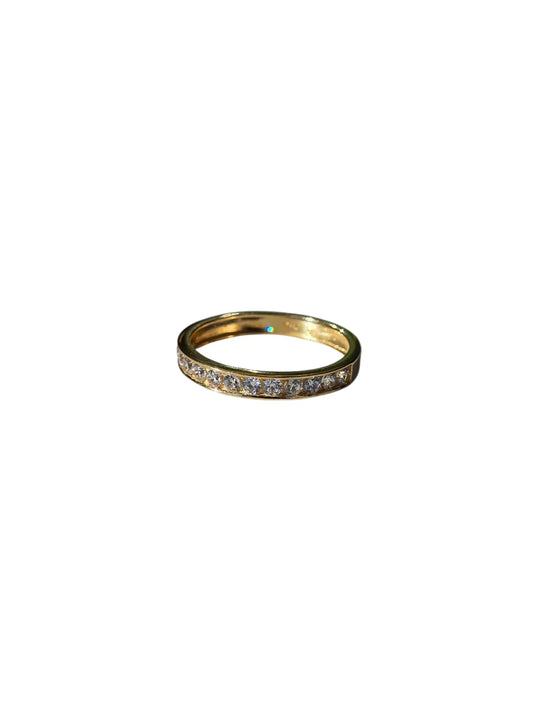 Anillo Oro 18K Medio cintillo zirconia