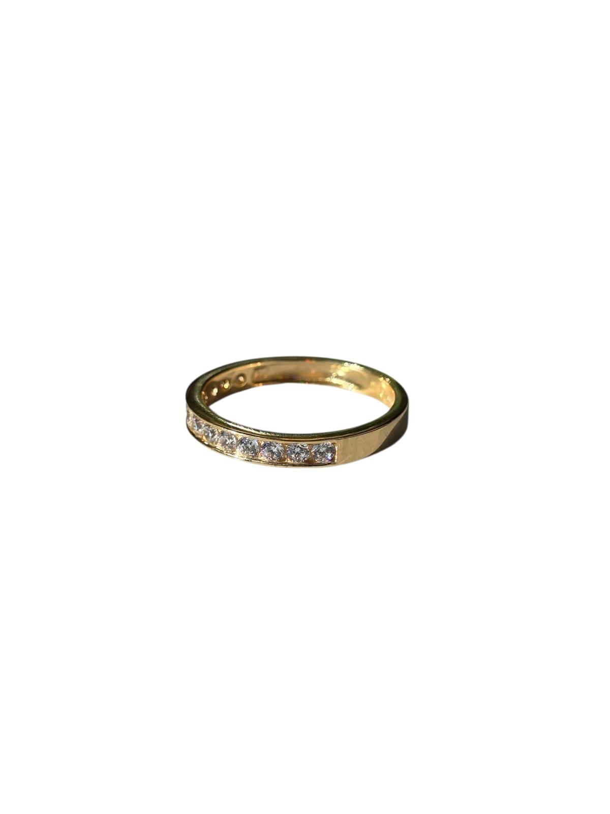 Anillo Oro 18K Medio cintillo zirconia