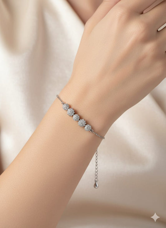 Pulsera Plata 925 y Zirconia Flowers