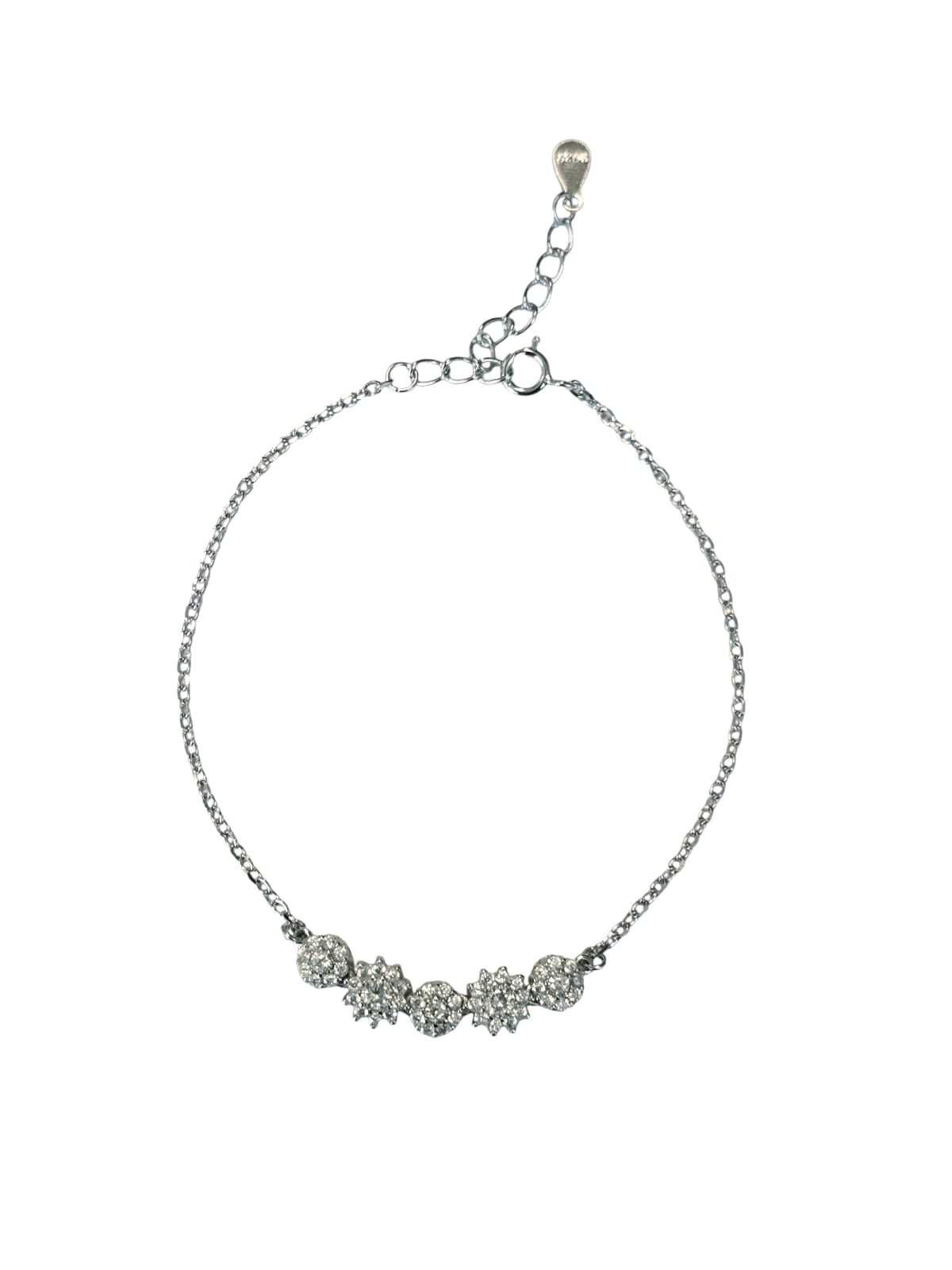 Pulsera Plata 925 y Zirconia Flowers