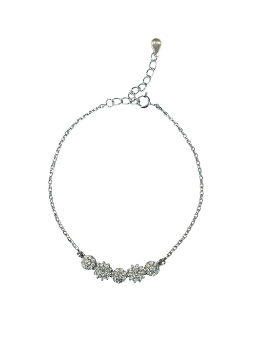 Pulsera Plata 925 y Zirconia Flowers