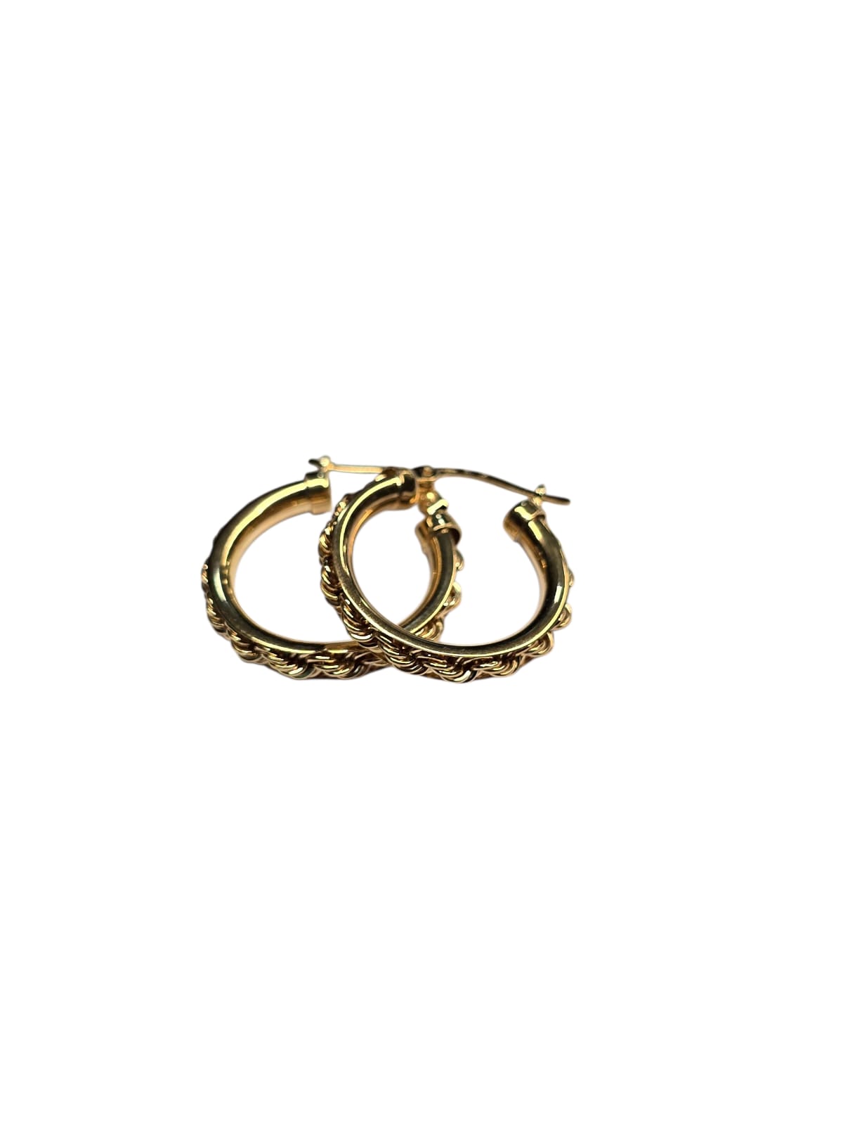 Aros Oro 18 kilates Argolla Trenzada