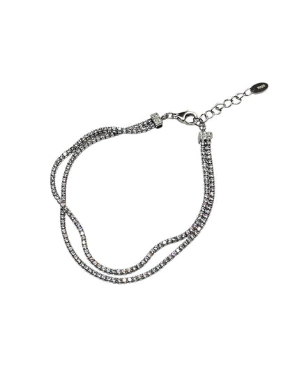 Pulsera Plata 925 Doble Tennis