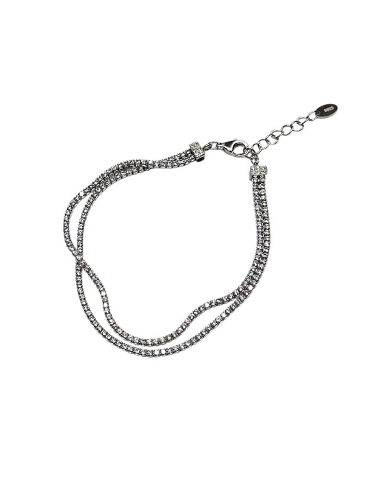 Pulsera Plata 925 Doble Tennis