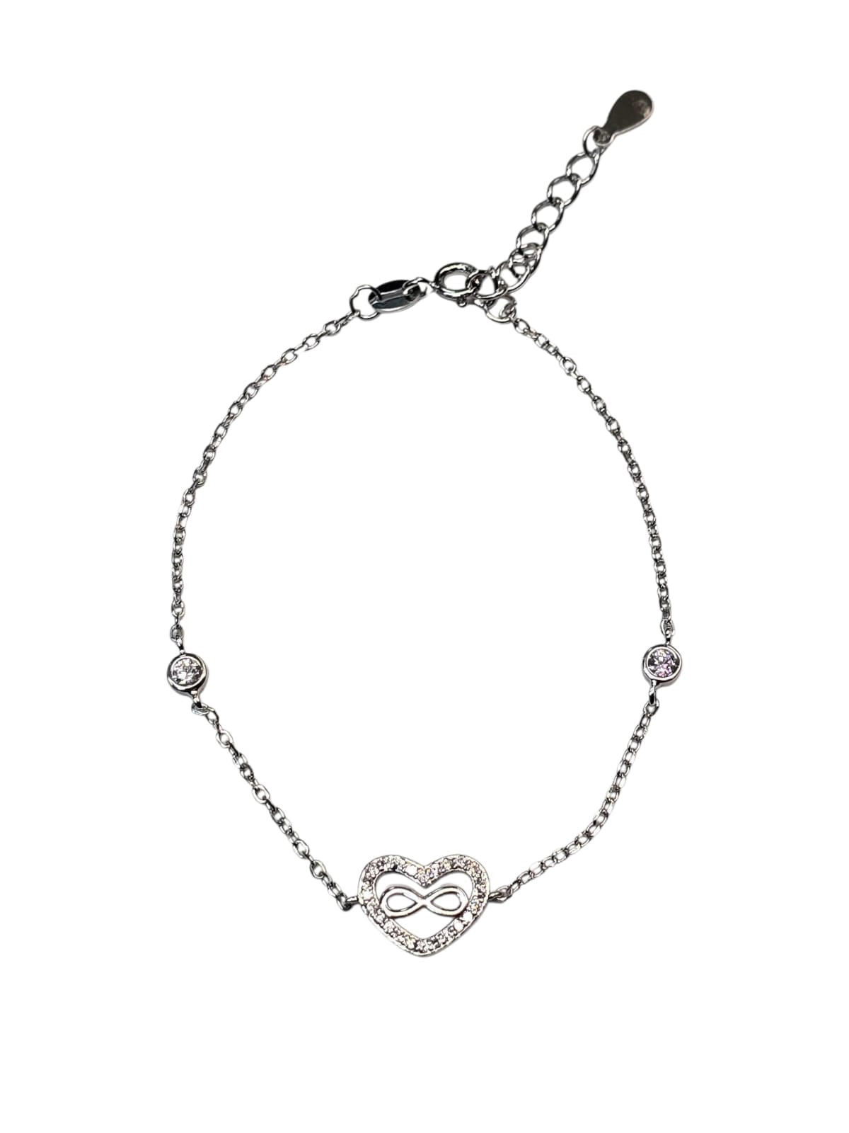Pulsera Plata 925 Infinito y corazón