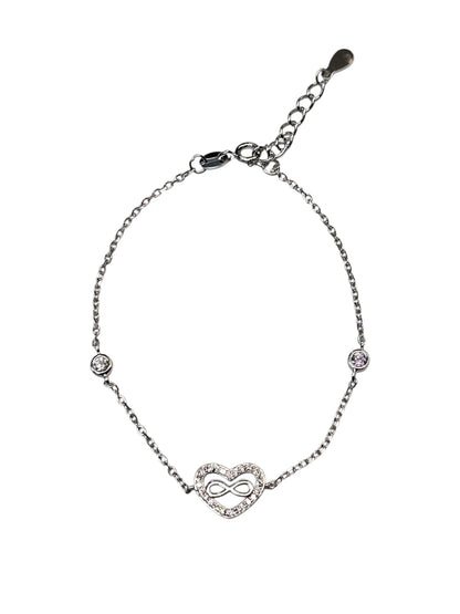 Pulsera Plata 925 Infinito y corazón