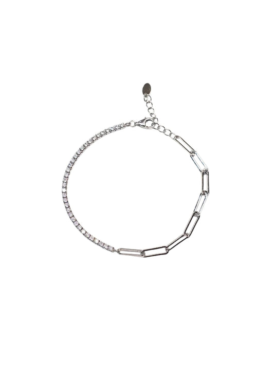 Pulsera plata 925 Eslabón y tennis