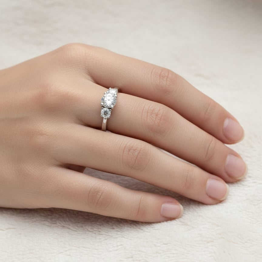 Anillo Tricillo - Anillo Oro blanco 18K