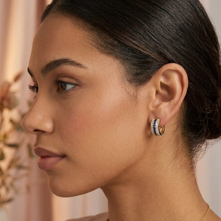 Aros Argollas Midnight - Aros Oro Italiano 18K