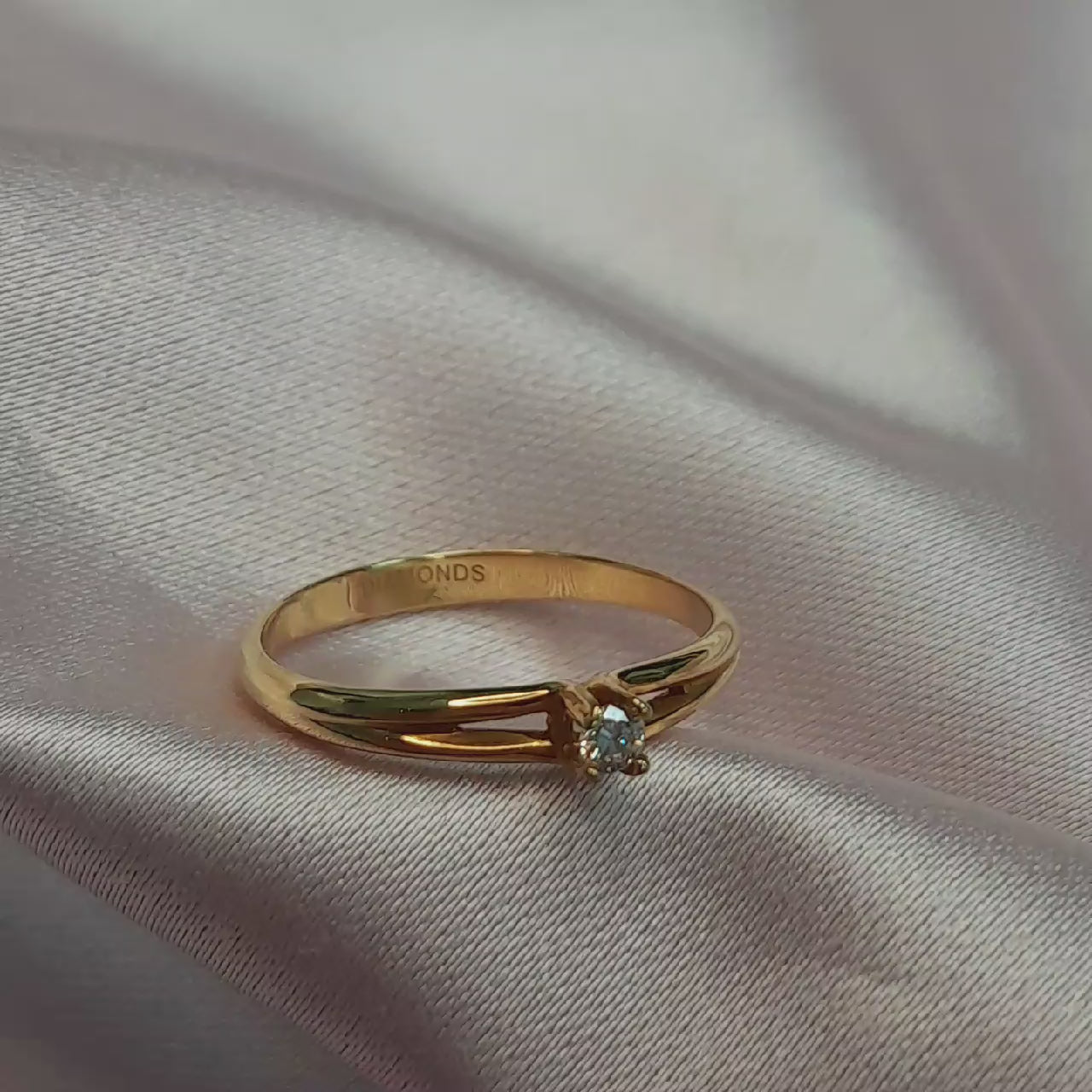 Anillo Oro amarillo diamante - Anillo Oro 18k