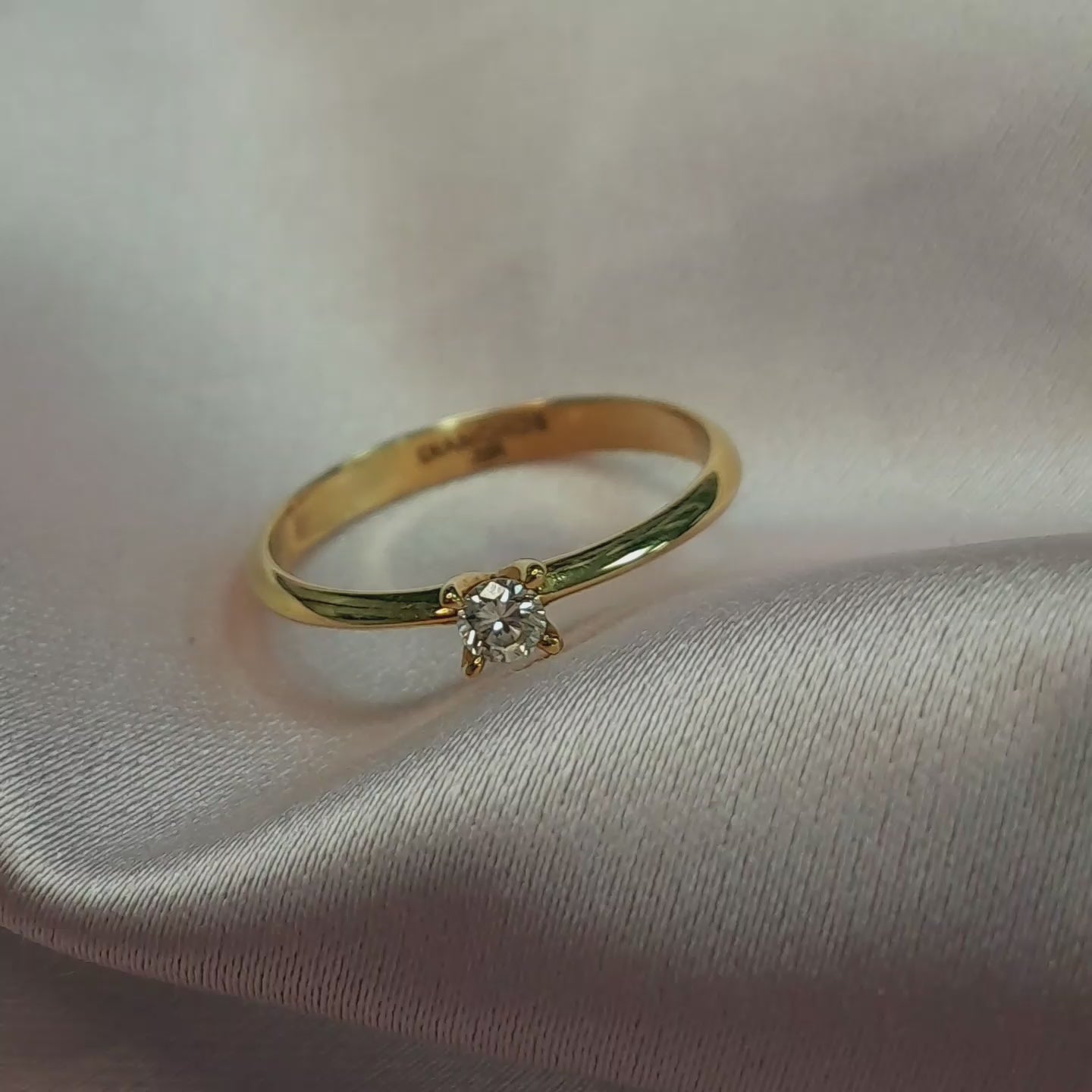 Anillo Oro amarillo diamante - Anillo oro 18k