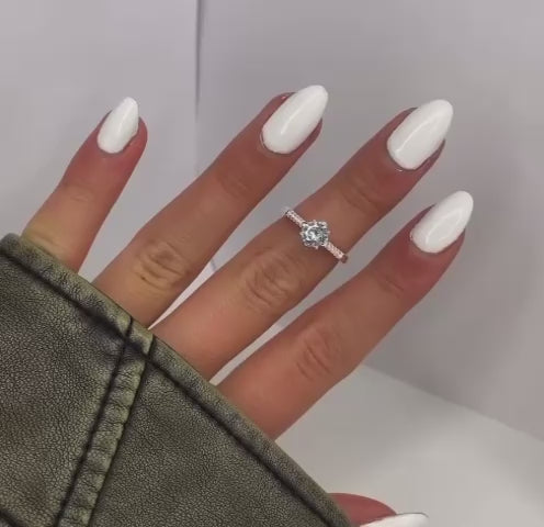 Anillo Solitario Alto - Plata 925