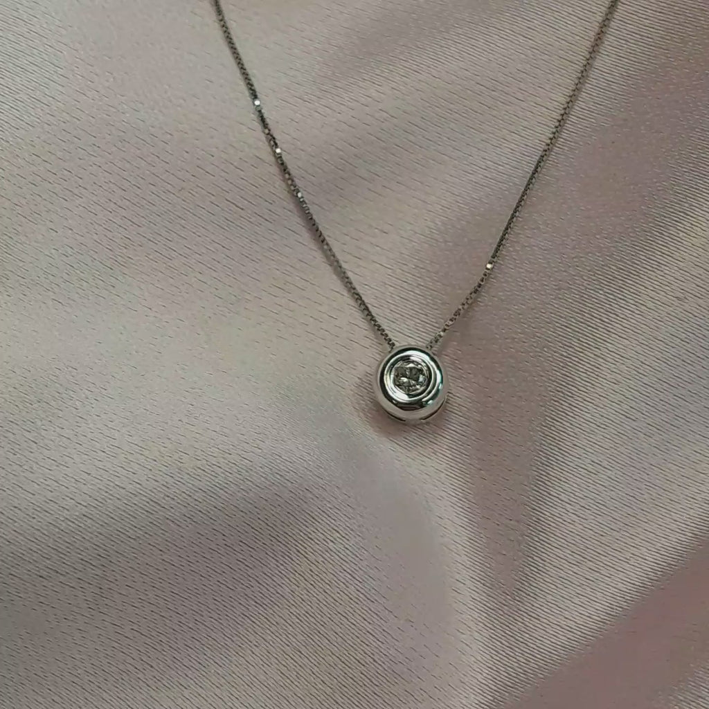 Collar punto de luz oro Blanco y Diamantes