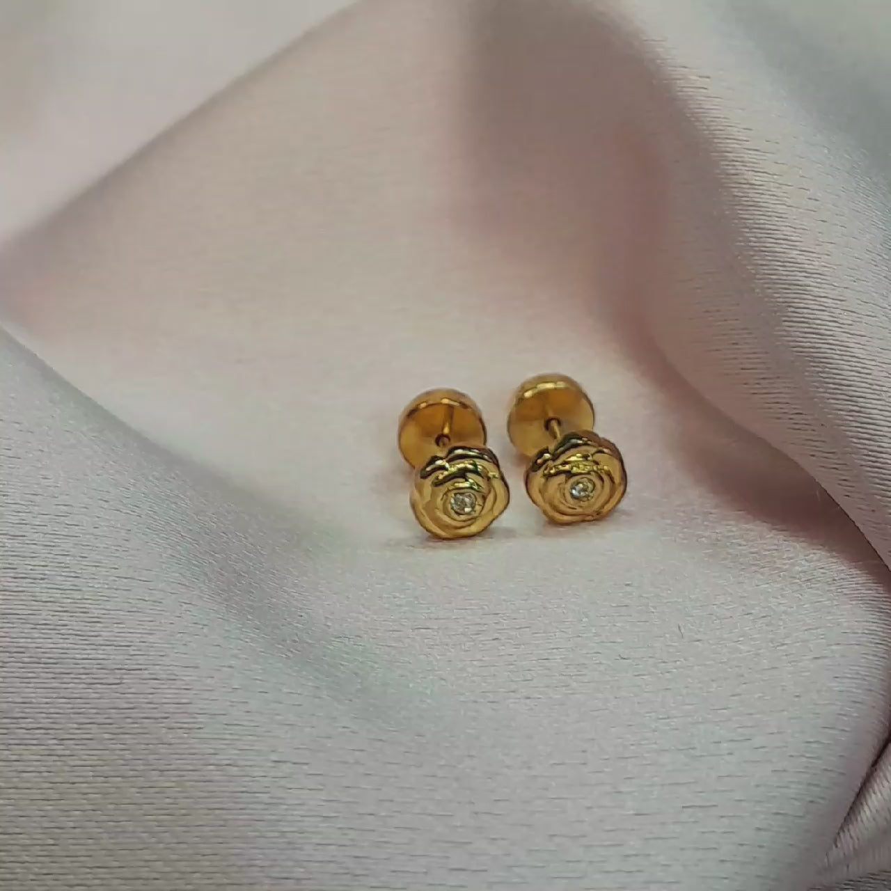 Aros Abridor Rosa - Aros Oro 18k