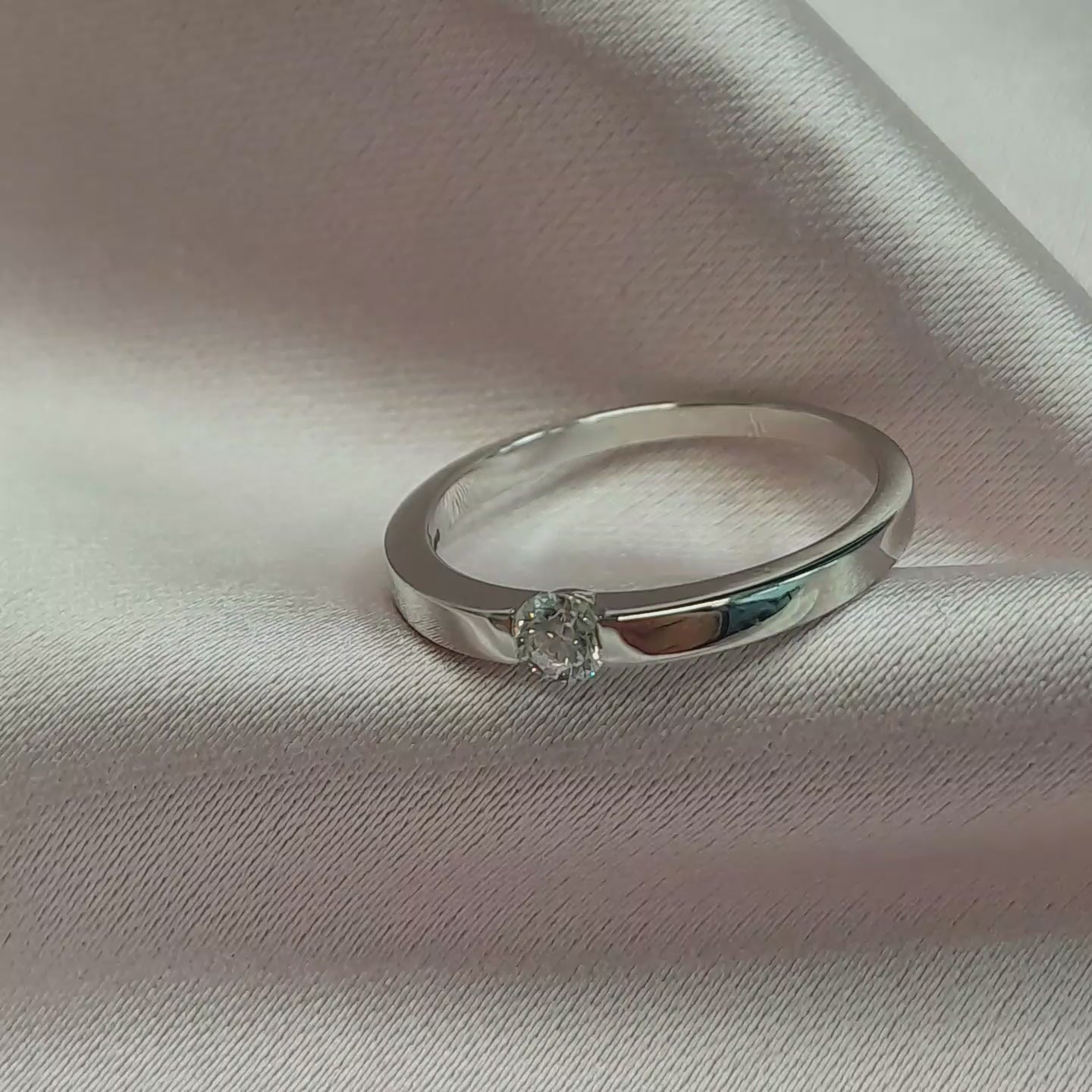 Anillo oro Blanco diamante - Anillo Oro 18k