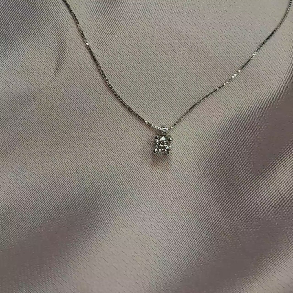 Collar grifa oro Blanco y Diamante