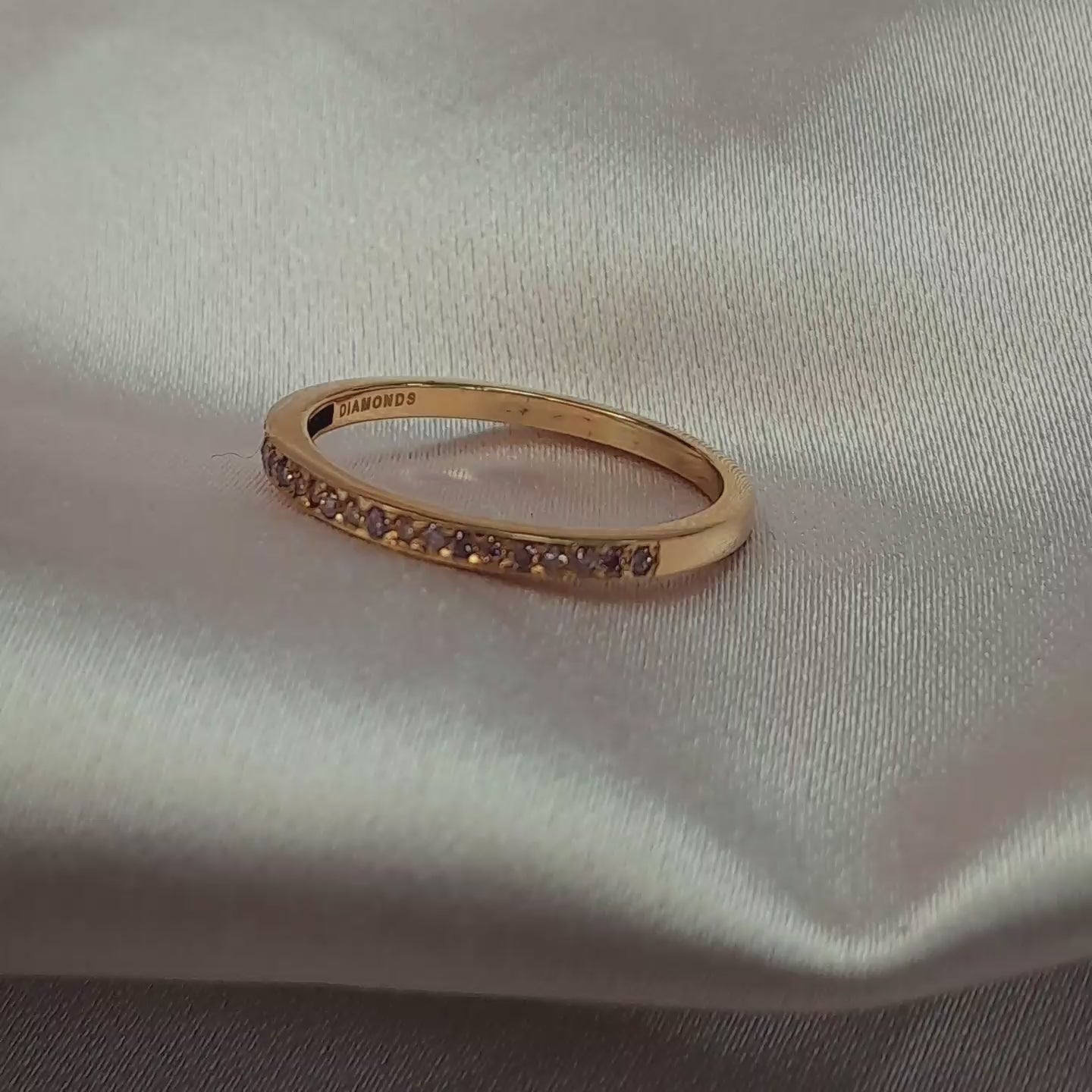 Anillo Oro Rosa Diamantes Rosa - Anillo oro 18k