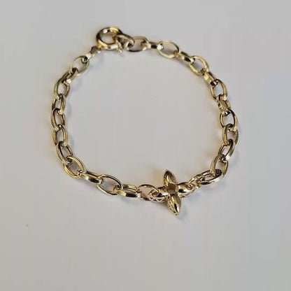 Pulsera Oro 18 Kilates Cadena y Flor