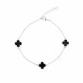 Pulsera Trébol cuatro hojas Negro